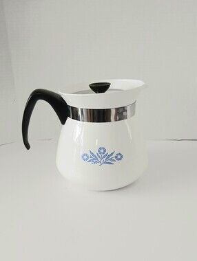 Vtg Corningware Tea Pot 2qt 8 Cups Blue Cornflower